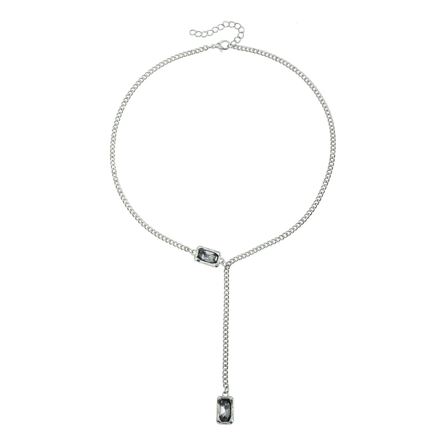 Geometric diamond Y-shaped necklace