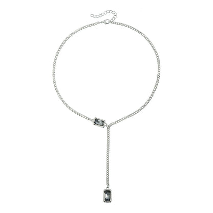 Geometric diamond Y-shaped necklace