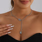 Geometric diamond Y-shaped necklace