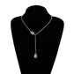 Geometric diamond Y-shaped necklace