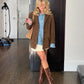 IWANNA™  VINTAGE Brown Suede Leather Jacket