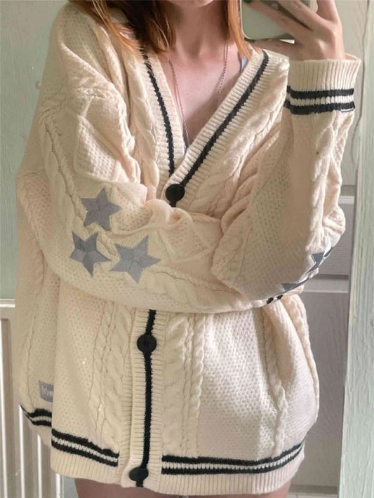 Iwanna™  Vintage Embroidery Star  Sweaters